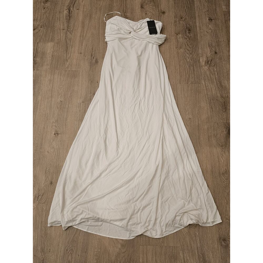 Halston Blaine Jersey Twist Gown Women's Size 6 Pristine (White)